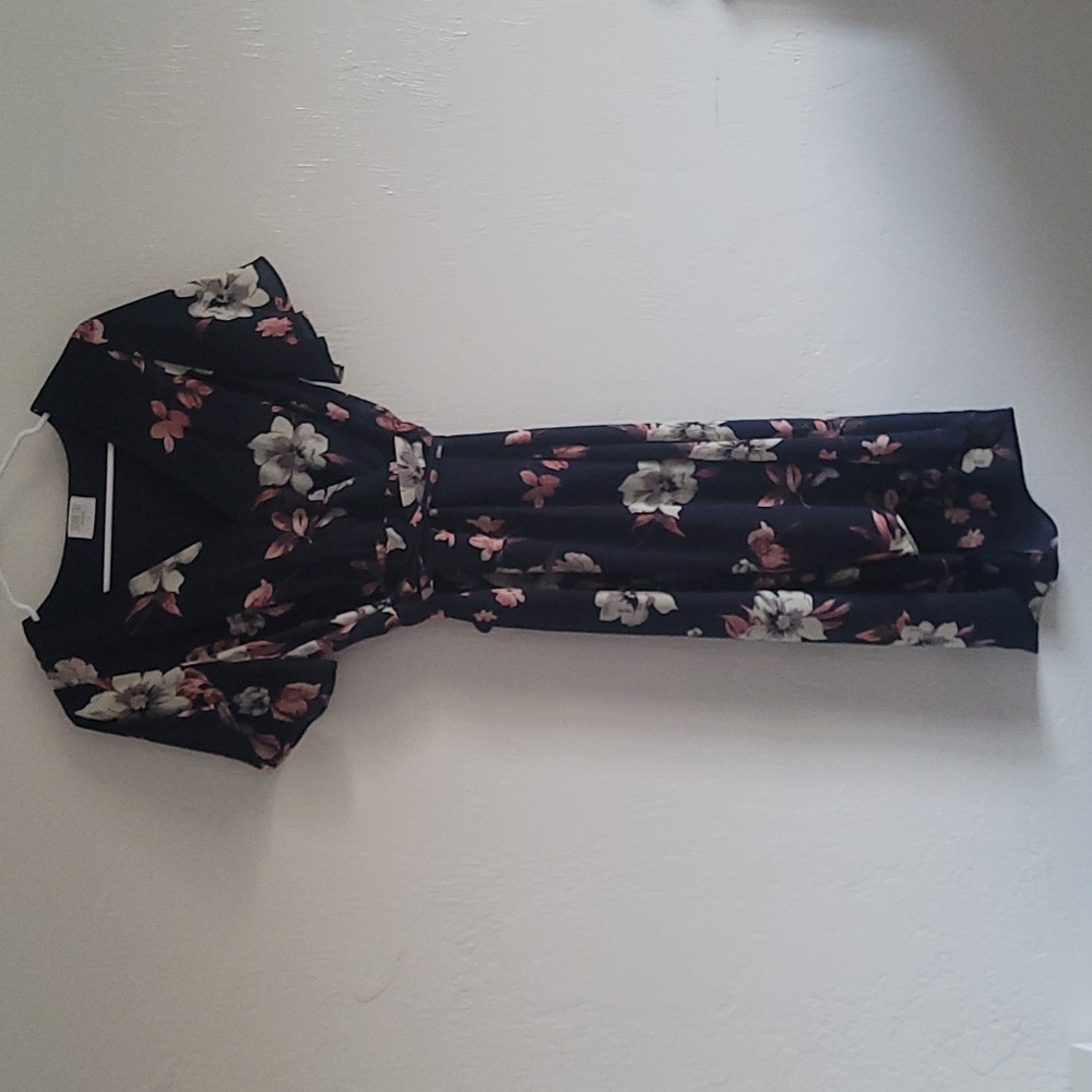 Navy Blue Floral Sienna Sky Dress